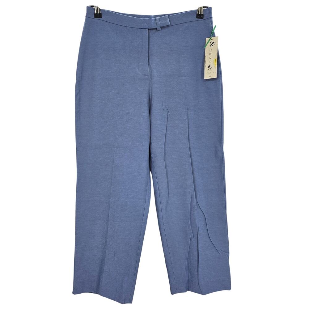 VTG & Trousers Womans size 6 Cropped Tailored leg Trousers Dress Pants Blue NEW
